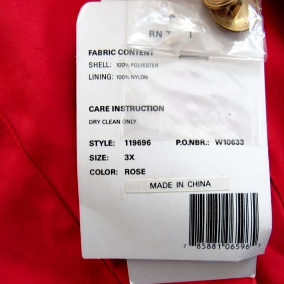 New with Tags Trench Coat 3X Gallery Woman Pink w/ Extra Button Moss Microfibers - Picture 6 of 10